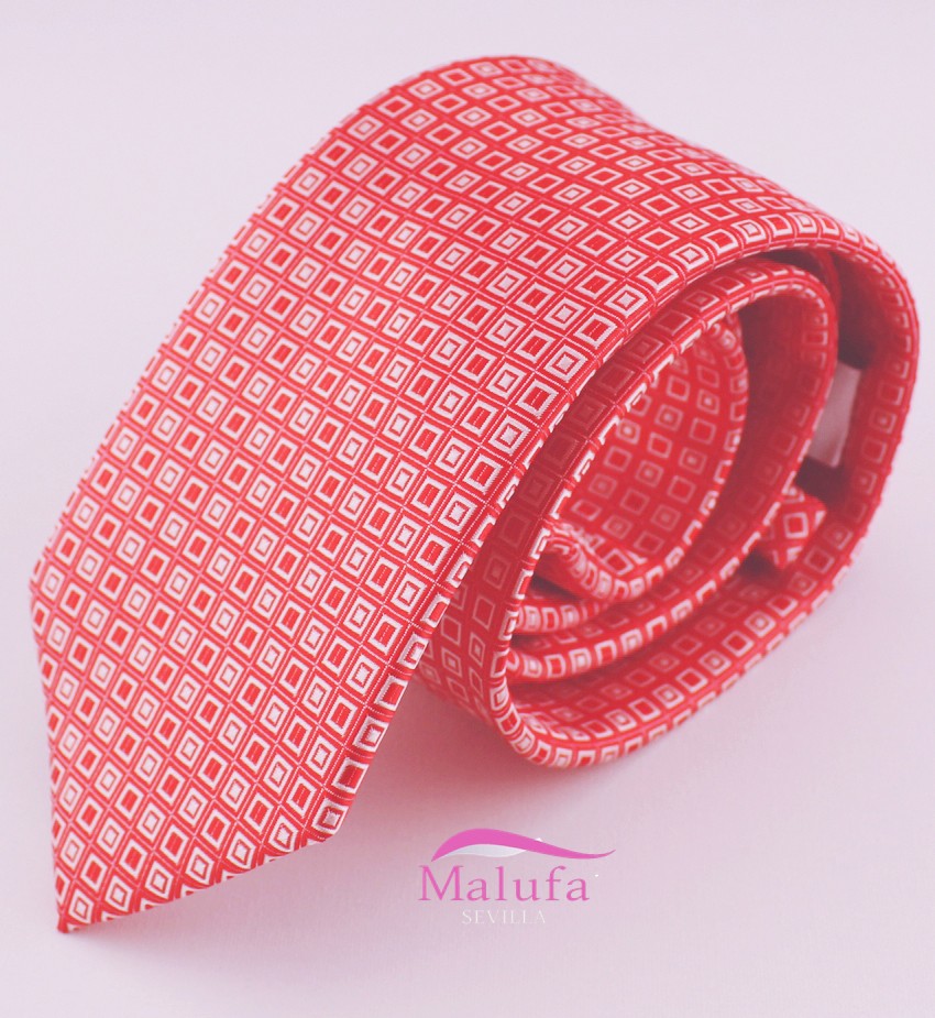Corbata de Microfibra Rojo/Burdeo 118-83 - Size: Only