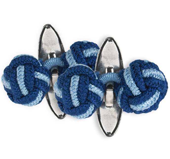 Gemelos Flamencos de 2 Bolas Textil 672 - Talla: Única | Gemelos: 672 Azul-Celeste