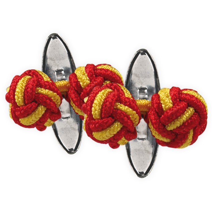 Gemelos Flamencos de 2 Bolas Textil 672 - Talla: Única | Gemelos: 672 Rojo-Amarillo